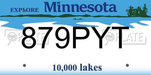 879PYT Minnesota License Plate