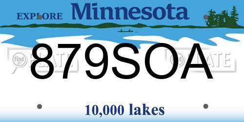 879SOA Minnesota License Plate