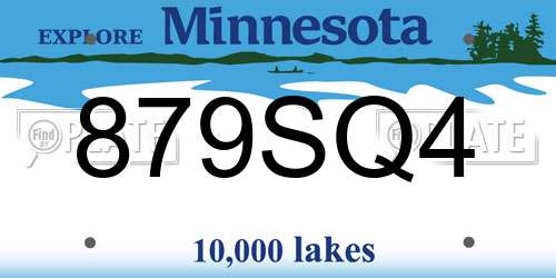 879SQ4 Minnesota License Plate