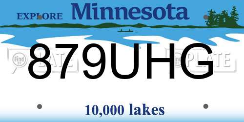 879UHG Minnesota License Plate