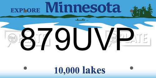879UVP Minnesota License Plate