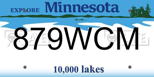 879WCM Minnesota License Plate