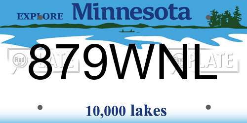 879WNL Minnesota License Plate