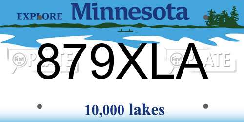 879XLA Minnesota License Plate