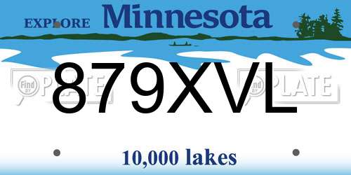 879XVL Minnesota License Plate
