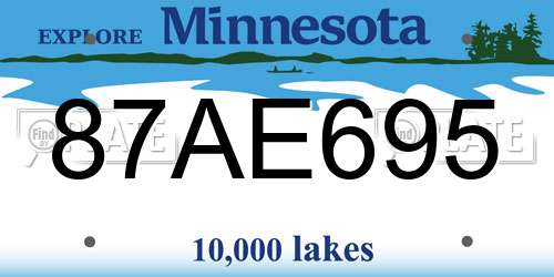 87AE695 Minnesota License Plate