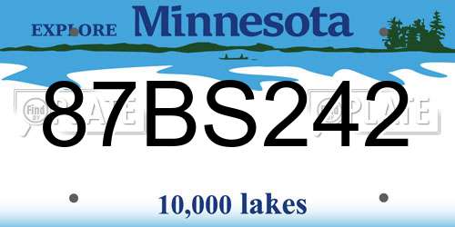 87BS242 Minnesota License Plate