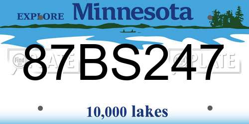 87BS247 Minnesota License Plate