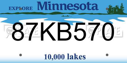87KB570 Minnesota License Plate