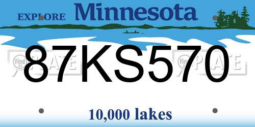 87KS570 Minnesota License Plate