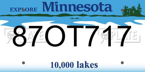 87OT717 Minnesota License Plate