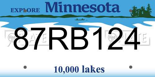87RB124 Minnesota License Plate