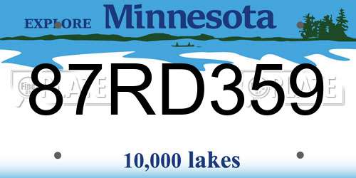 87RD359 Minnesota License Plate