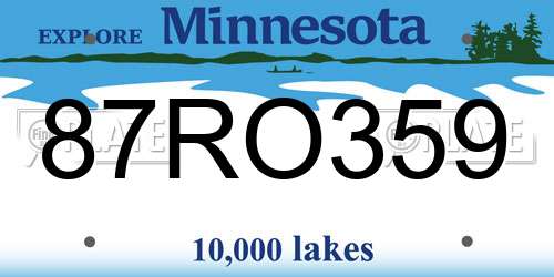 87RO359 Minnesota License Plate