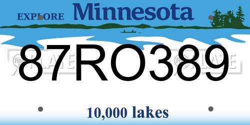 87RO389 Minnesota License Plate