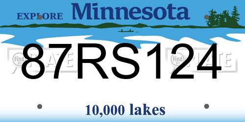 87RS124 Minnesota License Plate