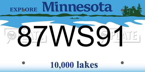 87WS91 Minnesota License Plate