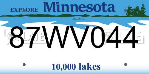 87WV044 Minnesota License Plate