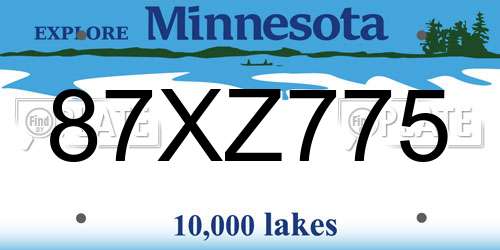 87XZ775 Minnesota License Plate