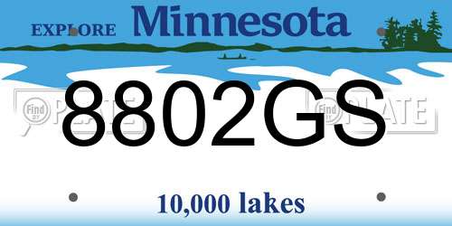 8802GS Minnesota License Plate