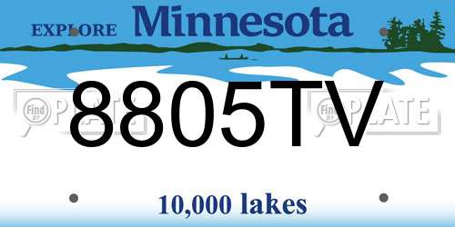8805TV Minnesota License Plate