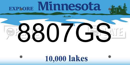 8807GS Minnesota License Plate