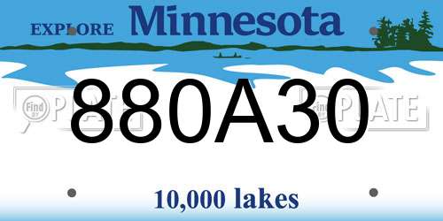 880A30 Minnesota License Plate