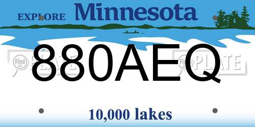 880AEQ Minnesota License Plate