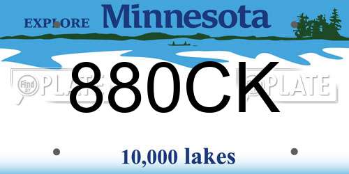 880CK Minnesota License Plate