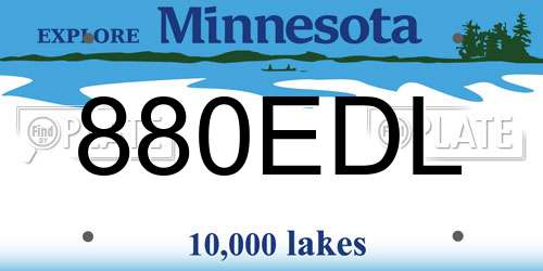 880EDL Minnesota License Plate