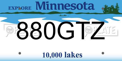 880GTZ Minnesota License Plate