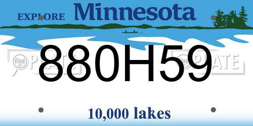 880H59 Minnesota License Plate