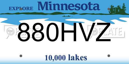 880HVZ Minnesota License Plate