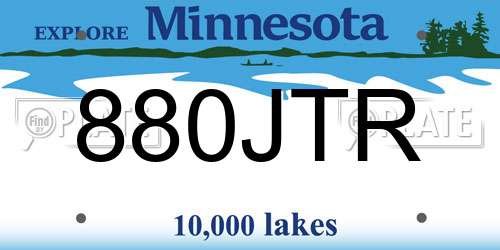 880JTR Minnesota License Plate