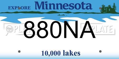 880NA Minnesota License Plate