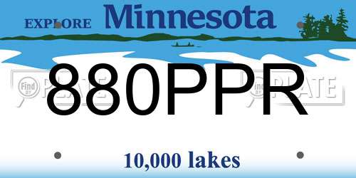 880PPR Minnesota License Plate