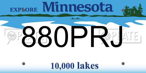 880PRJ Minnesota License Plate