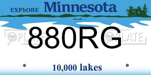 880RG Minnesota License Plate