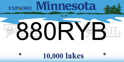 880RYB Minnesota License Plate