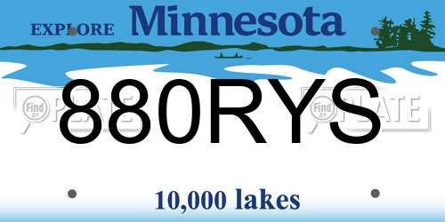 880RYS Minnesota License Plate