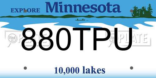880TPU Minnesota License Plate