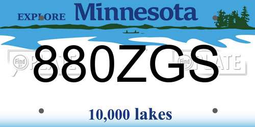 880ZGS Minnesota License Plate