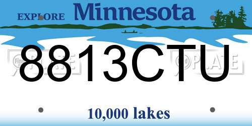 8813CTU Minnesota License Plate