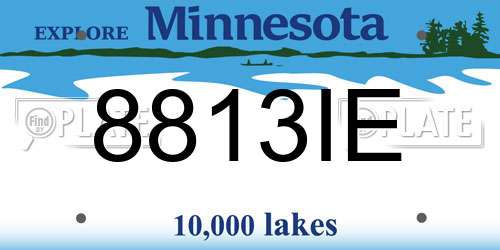 8813IE Minnesota License Plate
