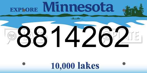 8814262 Minnesota License Plate