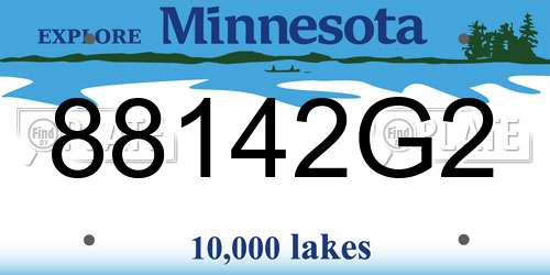 88142G2 Minnesota License Plate