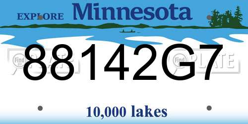 88142G7 Minnesota License Plate