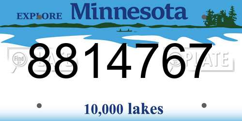 8814767 Minnesota License Plate