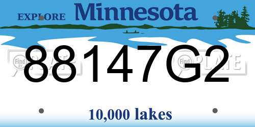 88147G2 Minnesota License Plate