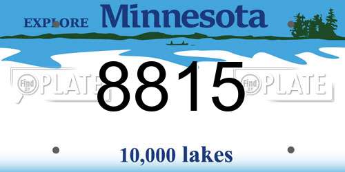 8815 Minnesota License Plate